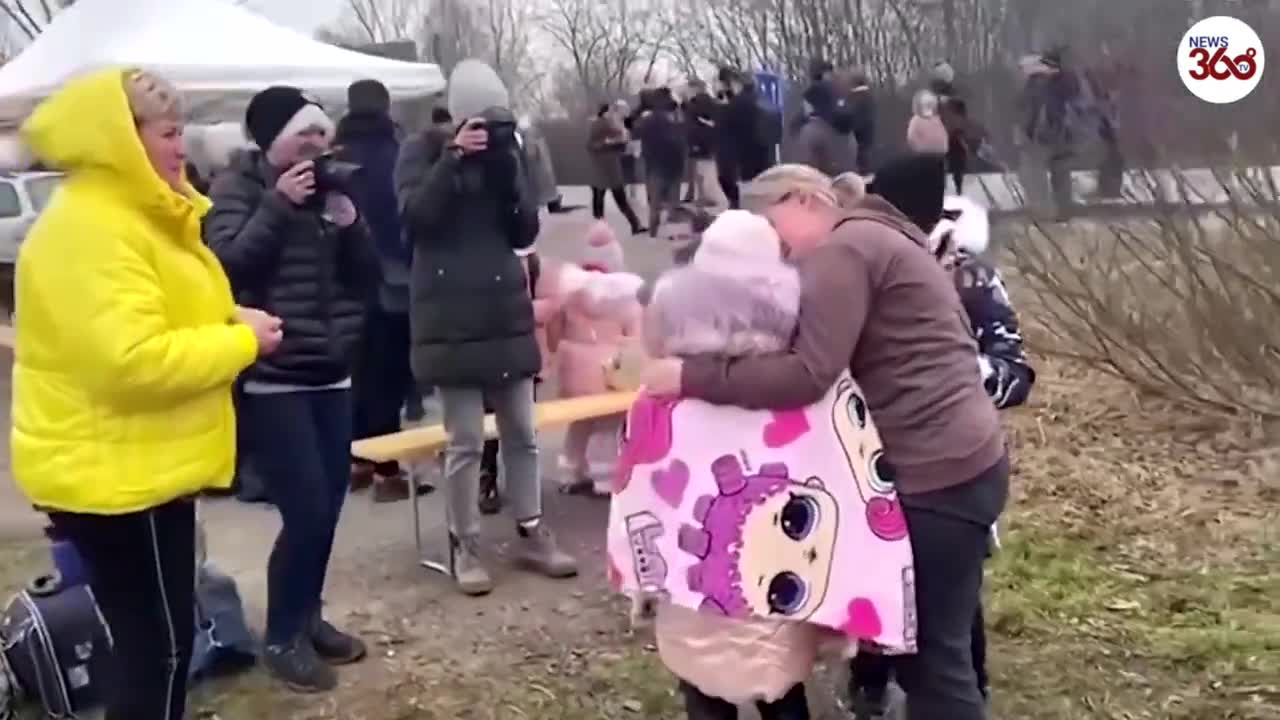 Heartwarming moment Ukrainian mother reunites with children at Hungary-Ukraine border