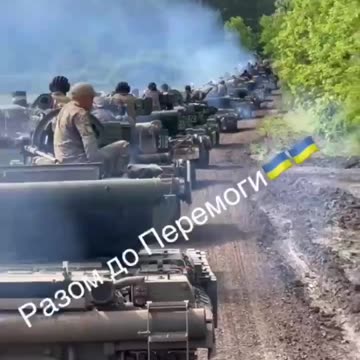 Massive Collum of Ukrainian Tanks