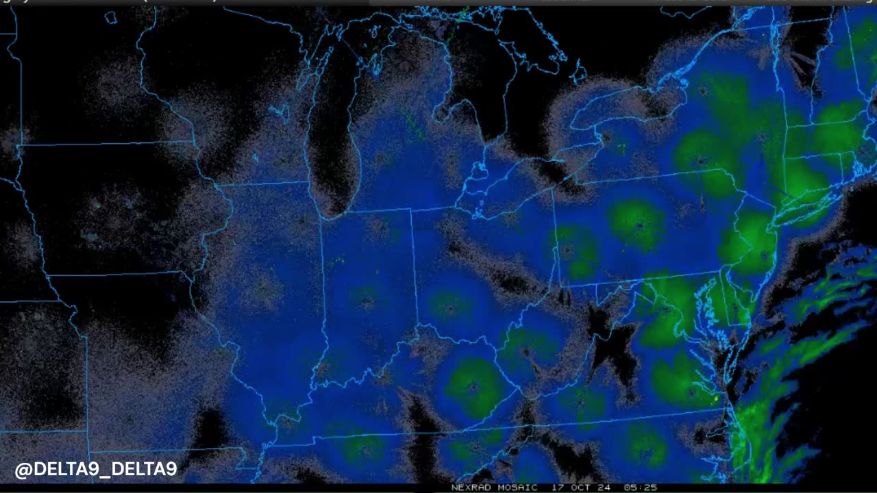 north east USA radar imagery 17.10.24 ..up to 17.30 GMT