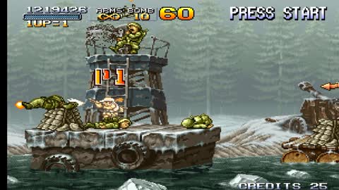 Zeroing Metal Slug 2 arcade version with the character (FIO).