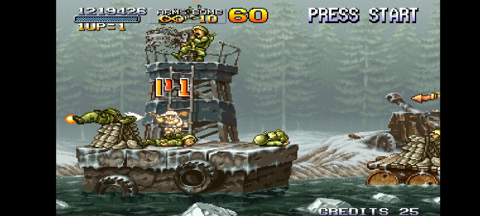 Zeroing Metal Slug 2 arcade version with the character (FIO).