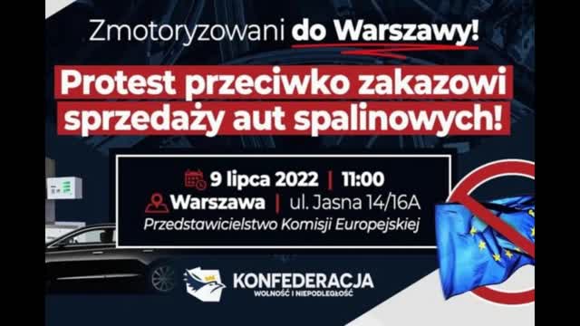 PROTEST PRZECIWKO ZAKAZOWI SPRZEDAŻY AUT SPALINOWYCH