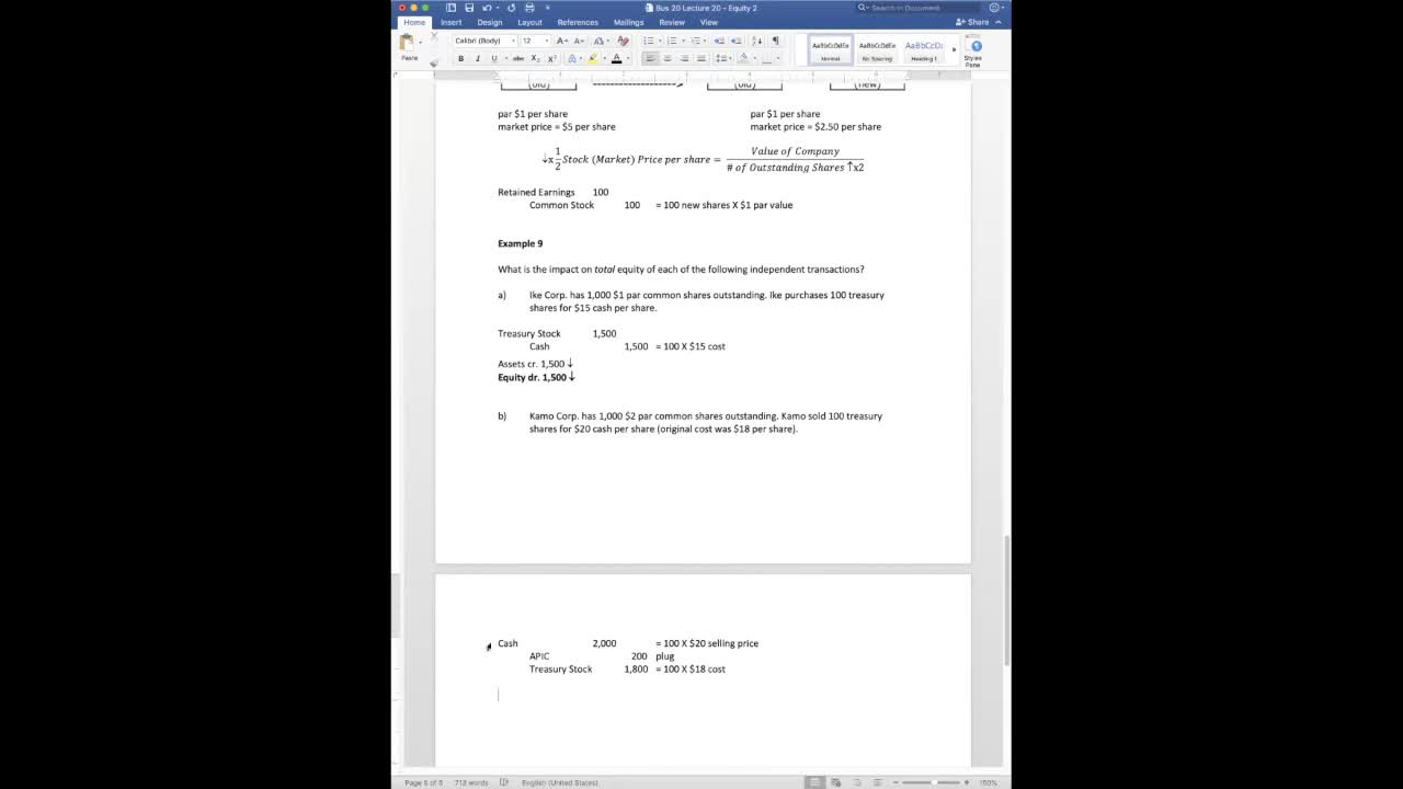 Bus 20 Lecture 20 - Equity 2