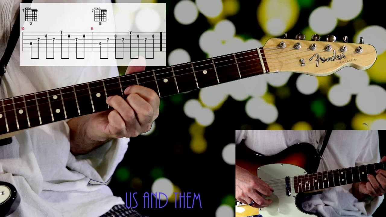 Guitar Lesson - Us and Them (part I) - Pink Floyd