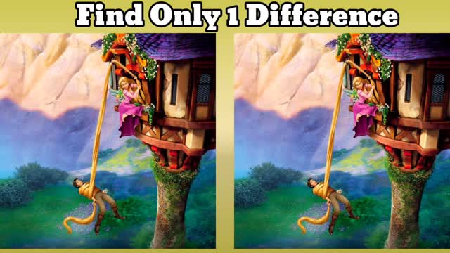 Tangled Disney Movie Puzzle - Find Only 1 Difference | 100%Fail | Spot The Difference