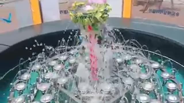 Throwing coins into the fountain