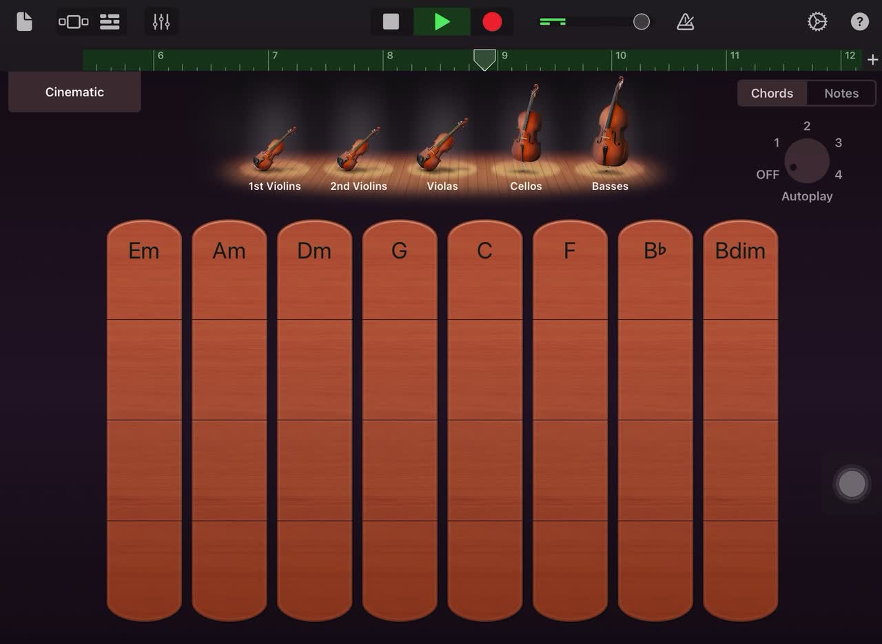 Cinematic sound created using IPad
