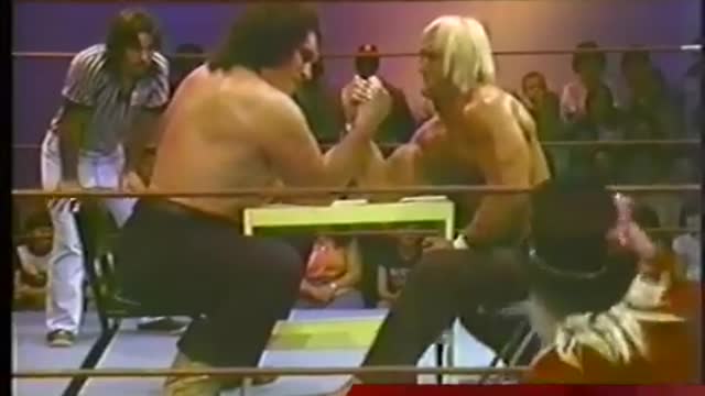 Andre the Giant vs Hulk Hogan arm wrestling