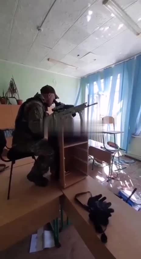 The Russians are shelling a school... um...From a school the Russians are fired at