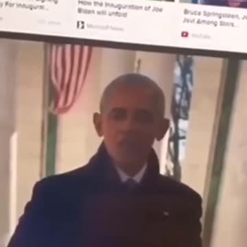 看看 55 秒時的奧巴馬影形 Look at 55s how the so-called Inauguration ran