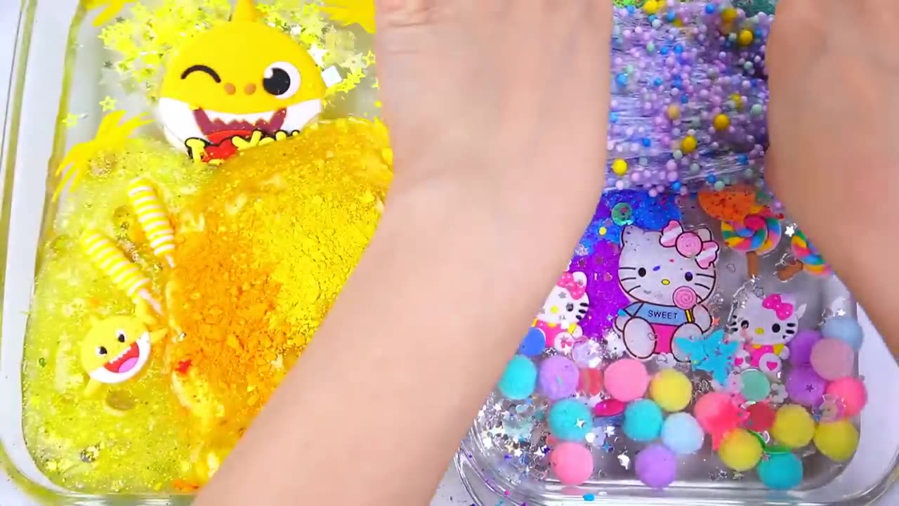 best of Collectjon pink Fog & baby Shark about 1 hour satisfing Slime video ASMR