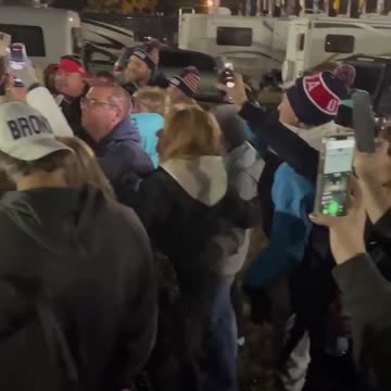 Trump Rally tonight in Conroe Texas. People started lining up yesterday.