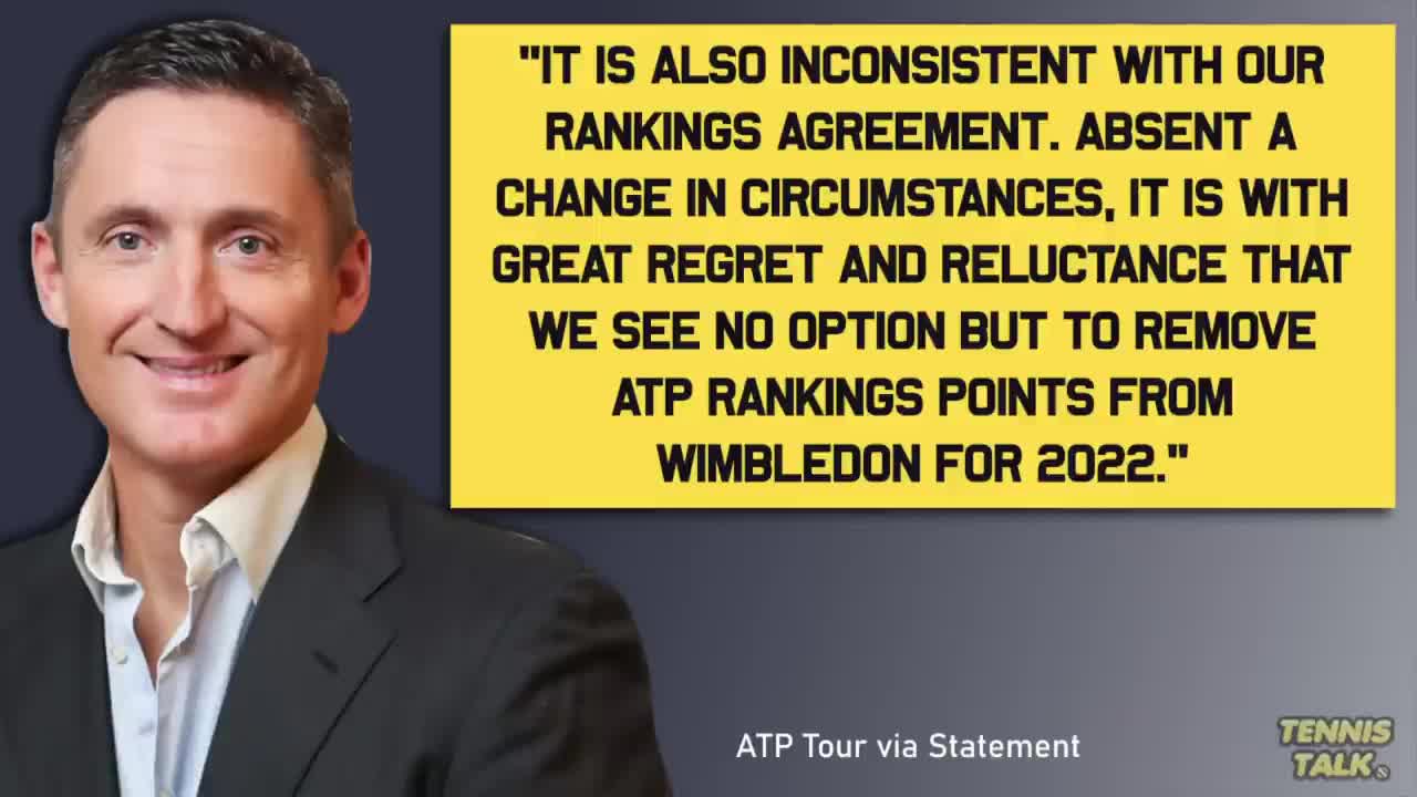 Wimbledon Remove Ranking Points for Players for 2022 | Tennis Talk News