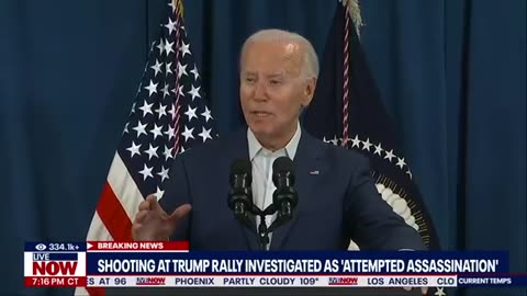 Biden addresses suspected shooting at Trump rally