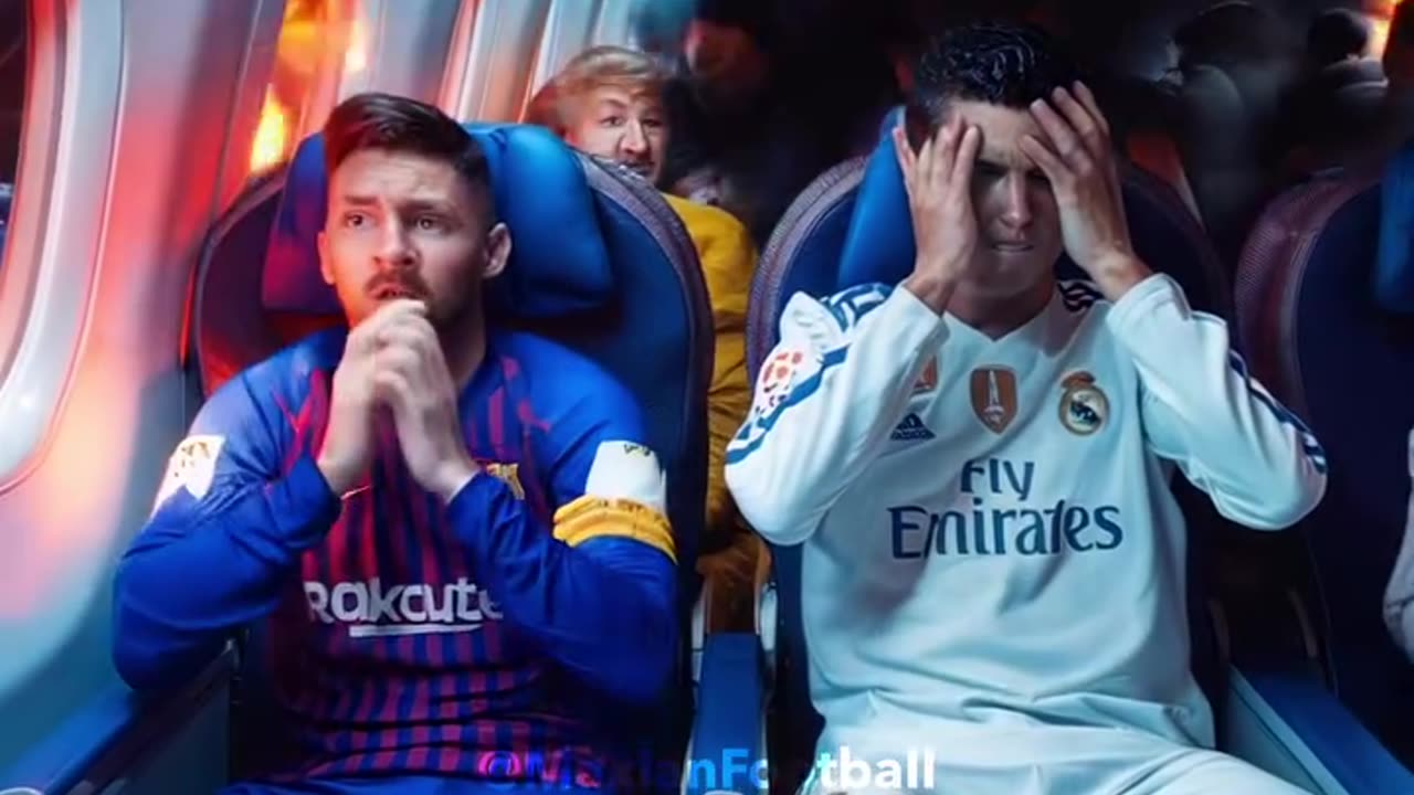 Plane on fire 🔥🔥 Messi and Ronaldo