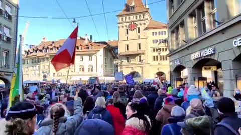 Switzerland: vaccine passport/mandate protest, Jan. 22, 2022