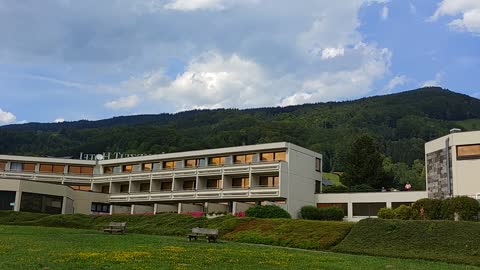 enjoy the clear sky at the rest stop in Europe