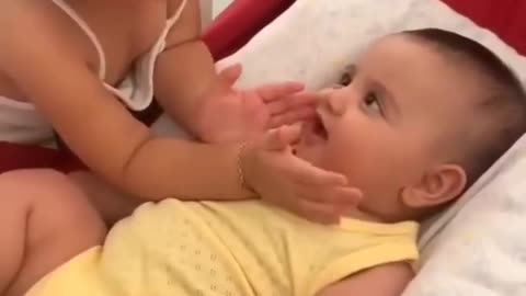 Baby play with another Cute Babies