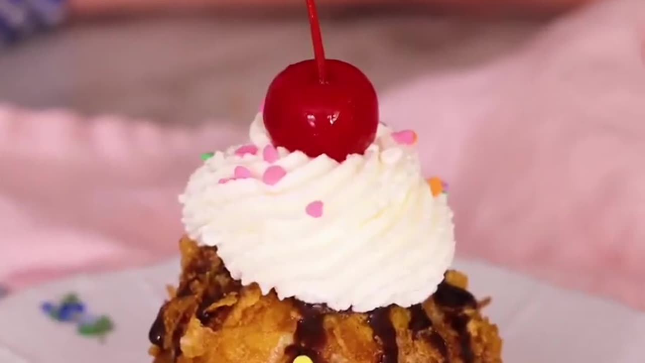 Fried ice cream making process