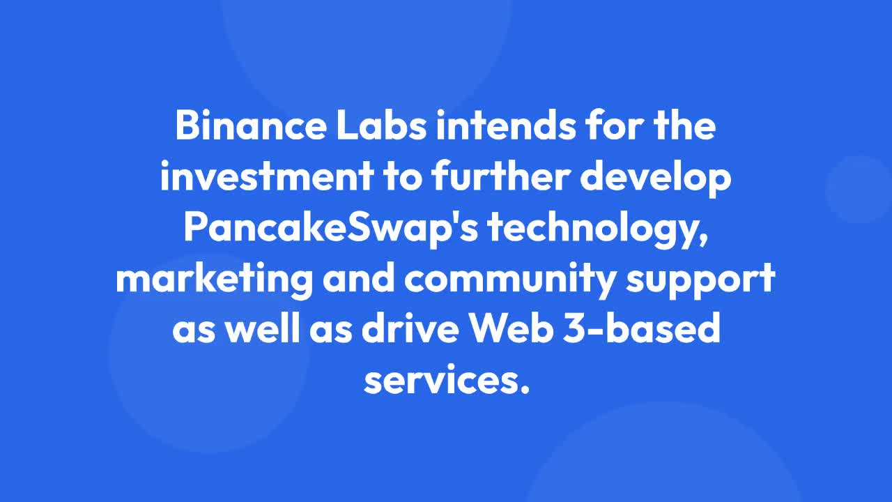 Binance Labs Invests in PancakeSwap