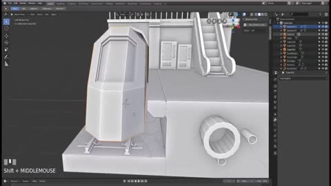 How to Make a Lowpoly Isometric Timeline Station with 3Blender