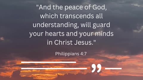 God's love brings a peace