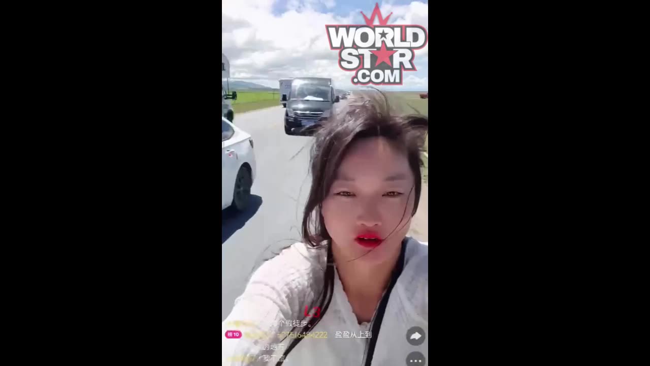 Wild Chinese Female Anchor Was Hit By A Vehicle While Broadcast
