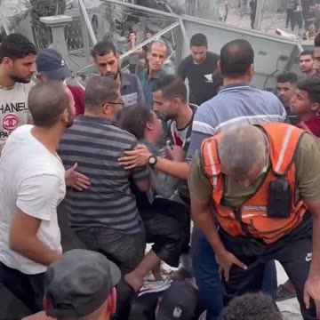 Child pulled from rubble after Israeli bombing