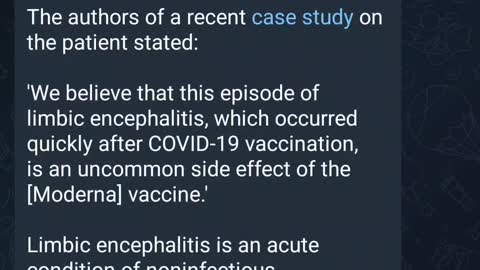 Brain Inflammation caused by Moderna JAB