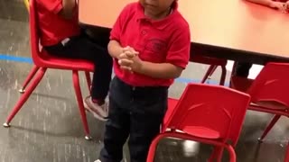 AW! ❤️ Watch as this three-year-old boy leads his class in prayer. 💗😊