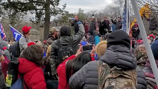 Alex j addressing the stop the steal march.