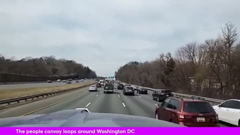 The people convoy loops around Washington DC