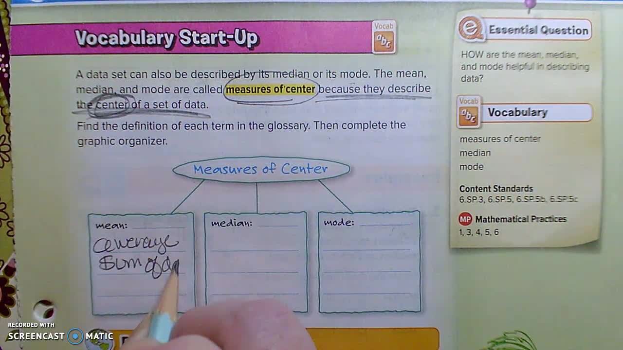 Gr 6 - Ch 11 - Lesson 2 - Median and Mode