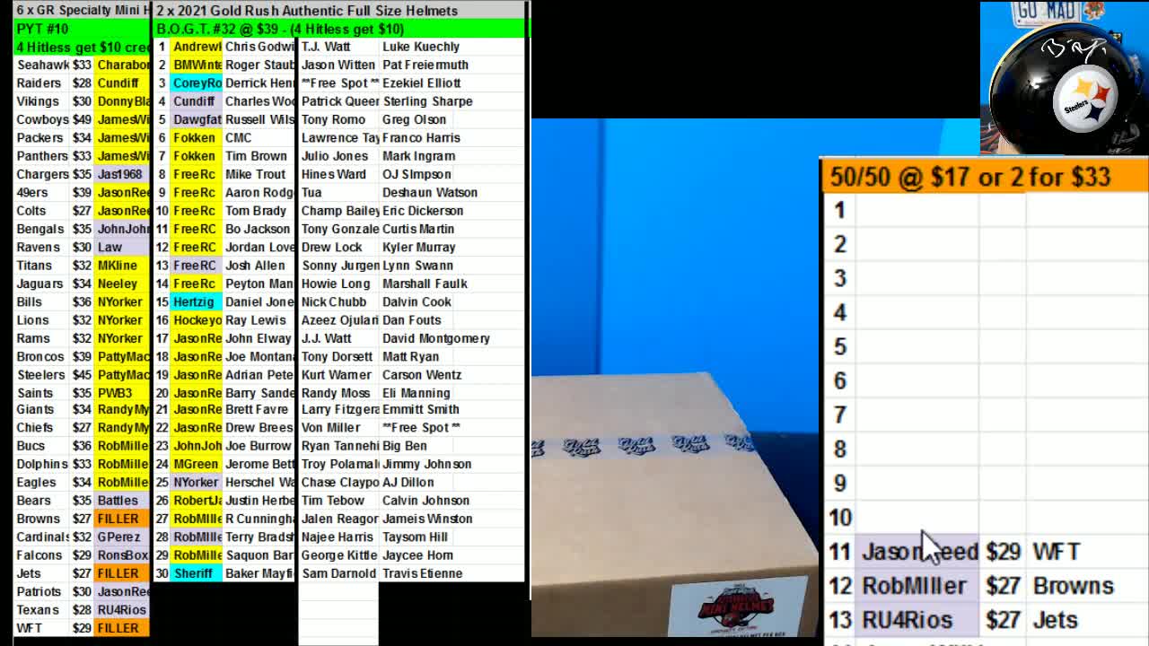 09-28-2021 6 x 2021 Gold Rush Specialty Mini Helmets PYT # 10