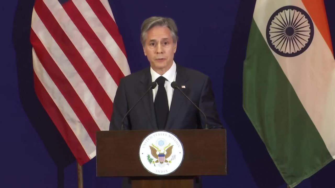 US Secretary of State gives statement after meeting with Russian foreign minister in New Delhi