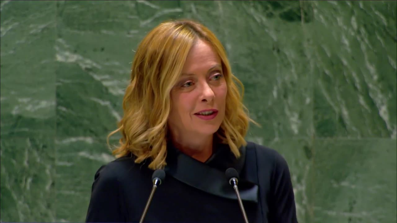 UN: Italian Prime Minister, Giorgia Meloni Addresses United Nations General Debate, 79th Session - September 25, 2024