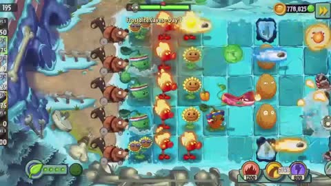 Plants vs Zombies 2 Frostbite Caves - Day 19