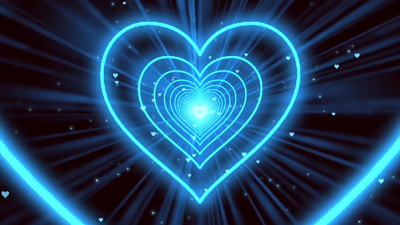 319. Heart Tunnel💙Heart Background Neon Heart