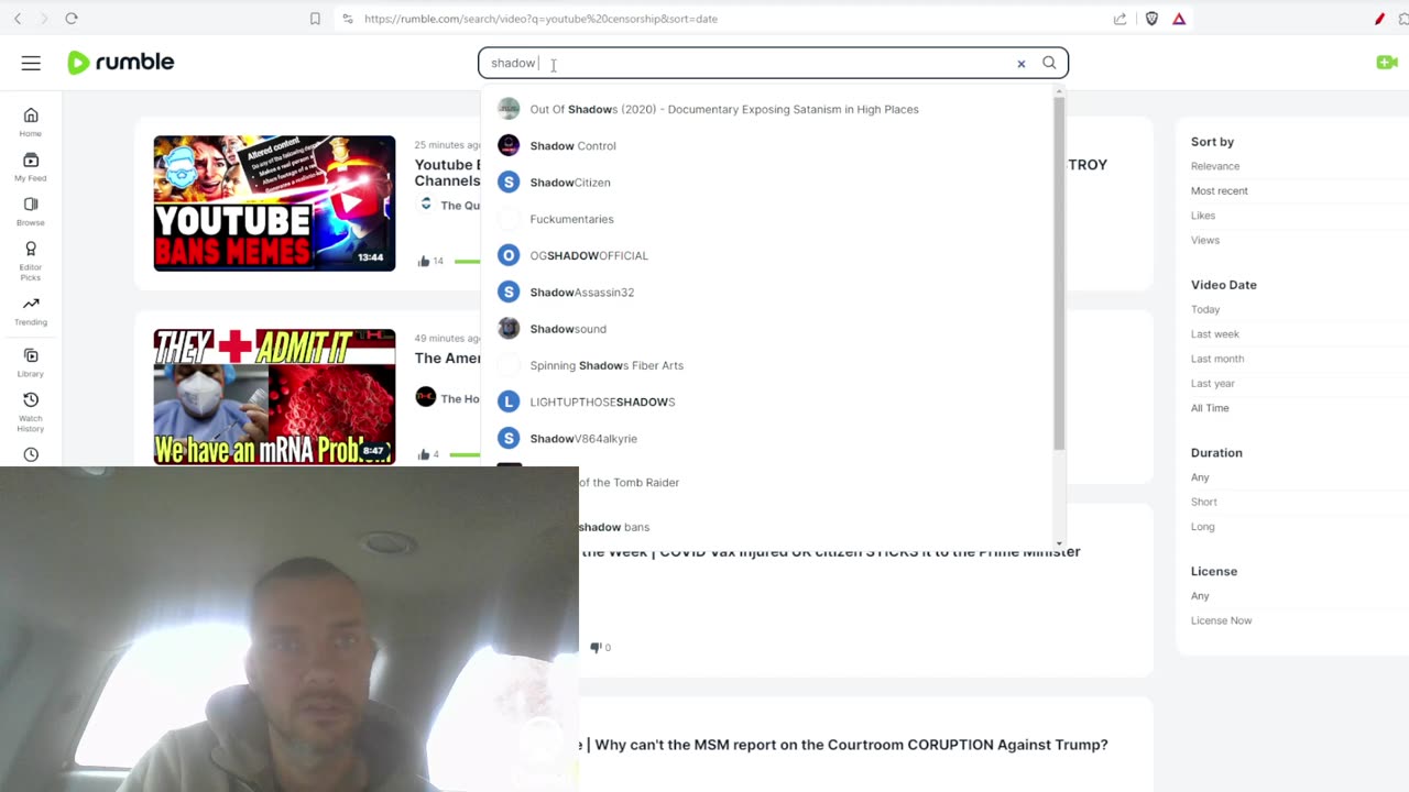 Rumble Shadow Bans Content?