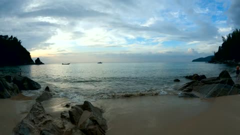 Timelapse of a cloudy day at the beach