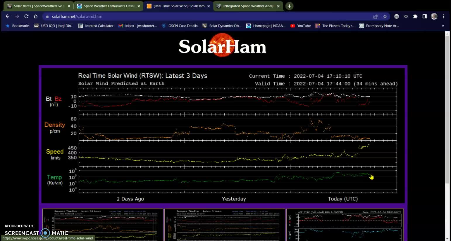 Solar Weather Update, CERN is firing back up 07-04-22