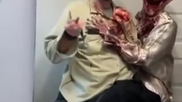 Guy Wears Terrifying Zombie Costume To Scare His Family