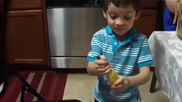 Boy receives an unusual gift and his reaction will surprise him