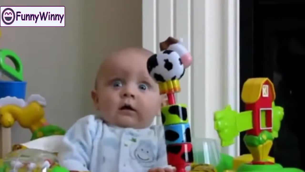 Beautiful funny babies laughing new