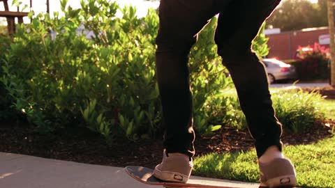 Skateboarding on the street.