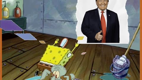 Squidward Is Playing With Tiles While SpongeBob Worships Donald Trump 🧽