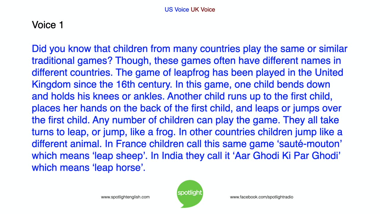 Traditional Children's Games | practice English with Spotlight