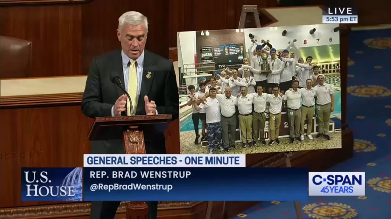 Wenstrup Honors the St. Xavier State Champion Swim and Dive Team on the House Floor