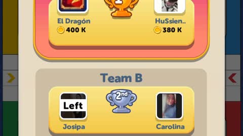 Playing in a 2 vs 2 double mode tournament in the game ludo club data (30/04/2022).