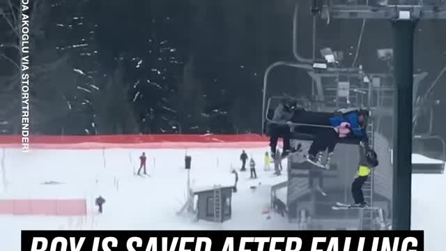 Boy Is Saved After Falling From Suspended Ski Lift